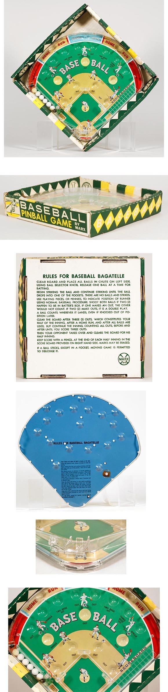 c.1962 Marx Baseball Pinball Game in Original Box